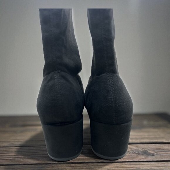 Lulus Women's Black Aeryn Suede Pointed-Toe Mid-Calf Boots Size 8.5 (NEW IN BOX) - Picture 6 of 9